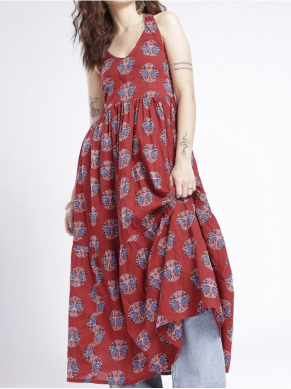 Red Halter Smocked Maxi Dress M/L and L/XL